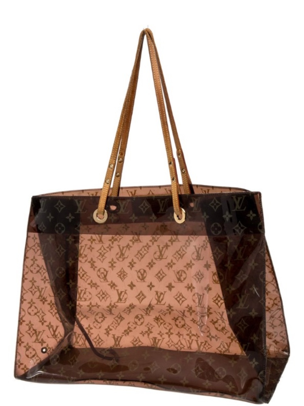 Louis Vuitton Sac Ambre GM Transparent Tote Bag with Monogram Pattern